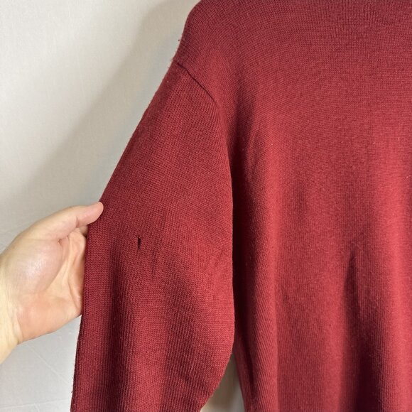 Franco Valeri Merino Wool Sweater Umbrella Dog Applique Red Women’s M - Picture 5 of 5